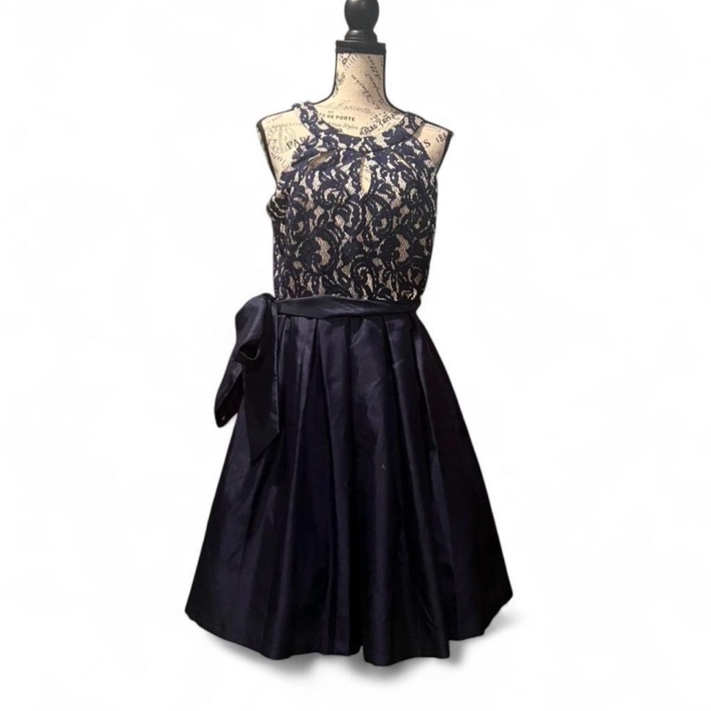 Elegant Navy Lace  Dress